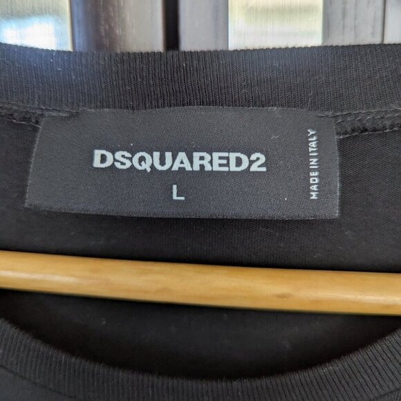 Dsquared2 Men's Black Graphic T-Shirt Made In Italy Size Large Slimù- Like New - Picture 4 of 8